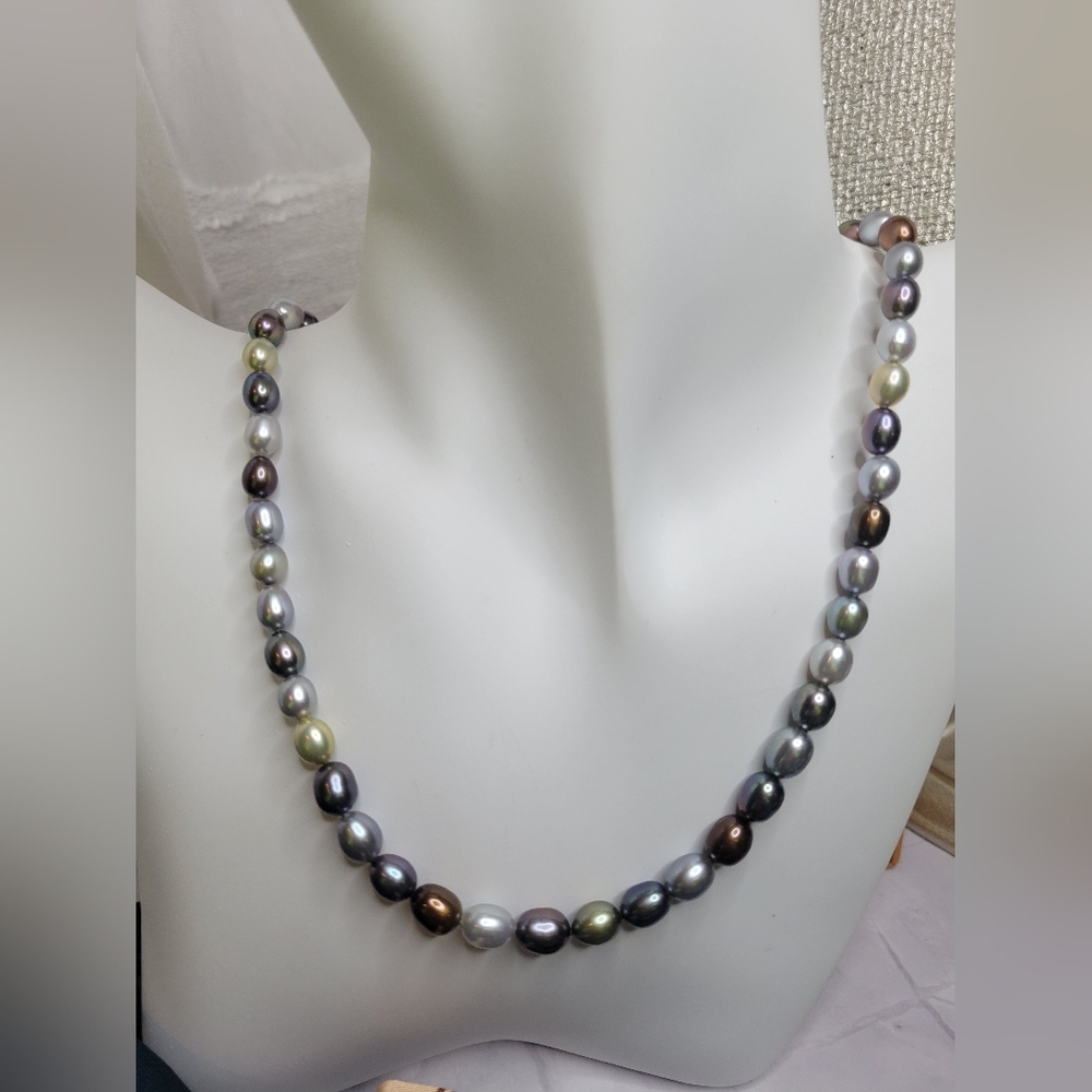 Genuine Honora High Quality 925 Tahitian 20" Pearl Necklace Signed - Picture 2 of 4